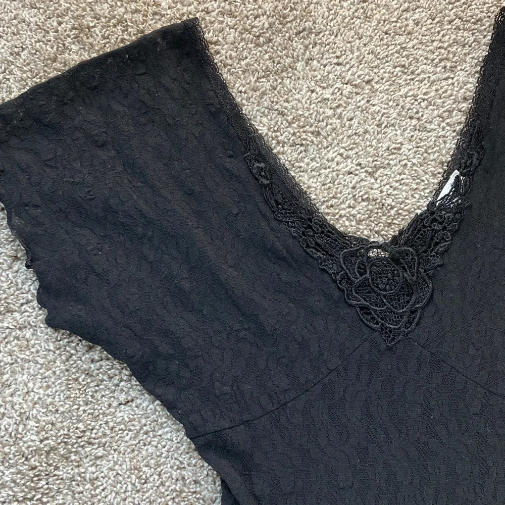 Vintage 80s 90s Cinema Etoile Lace Basque Waist Balletcore Nightgown sz M